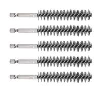 TA-VIGOR 5Pcs Wire Bore Brush Set Stainless Steel 15mm Dia Tube Cleaning Brush with 1/4" Hex Shank for Drill, Wire Brush for Pipes Bearings Engine Parts Metal Cleaning Tool