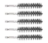 TA-VIGOR 5Pcs Wire Bore Brush Set Stainless Steel 18mm Dia Tube Cleaning Brush with 1/4" Hex Shank for Drill, Wire Brush for Pipes Bearings Engine Parts Metal Cleaning Tool
