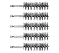 TA-VIGOR 5Pcs Wire Bore Brush Set Stainless Steel 25mm Dia Tube Cleaning Brush with 1/4" Hex Shank for Drill, Wire Brush for Pipes Bearings Engine Parts Metal Cleaning Tool