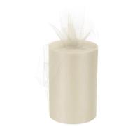 TA-VIGOR 6 Inch 100 Yards Tulle Fabric Ribbon Rolls, Pastel Mesh Fabric Spool Gift Tulle Ribbon Netting Rolls for Gift Wrapping Tutu Bow Christmas Birthday Party Wedding DIY Crafts Decor, Cream White