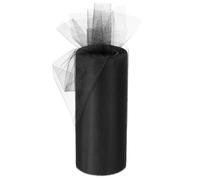 TA-VIGOR 6 Inch 25 Yards Tulle Fabric Ribbon Rolls, Pastel Mesh Fabric Spool Gift Tulle Ribbon Netting Rolls for Gift Wrapping Tutu Bow Christmas Birthday Party Wedding DIY Crafts Decor, Black