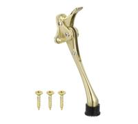 TA-VIGOR 6 Inch Kickdown Door Stopper with One-Touch Pedal Height-Adjustable and Rubber Tip, Zinc Alloy Heavy Duty Door Stop Holder for Rooms, Front Doors, Patios, Garages, Offices (Gold)