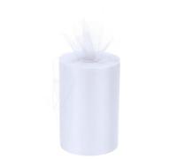 TA-VIGOR 6 Inch Tulle Fabric Ribbon 100 Yards Gift Netting Rolls White