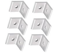 TA-VIGOR 6 Pcs Aluminum Inside Corner Brackets for 3030 Series Extrusion, L-Shape Angle Connectors for 6mm T-Slot, Aluminium Corner Brace for Profile Frame Support