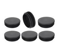 TA-VIGOR 6 Pcs Round Plastic End Caps 76mm(2.99 Inch), Black PE Pipe Plug Inserts for Chair Table Furniture Legs, Glide Floor Protector Tube Caps for Bench Stool Frame, Tubing Pipe End Covers