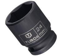 TA-VIGOR 6-Point Impact Socket, 1/2-Inch Drive 24mm Spindle Axle Nut Socket Driver, Durable CR-V Steel 39mm Length Nut Impact Socket for Auto Repair Easy Removal, Shallow Metric Sizes