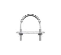 TA-VIGOR 6 sets M8 Round U-Bolts, 51mm Inner Width 75mm Length 304 Stainless Steel U-Bolts with Nut, Plate for Attaching Piping Conduit Cable Tube Brackets Boat Trailer