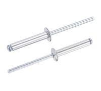 TA-VIGOR 60Pcs 4mm x 25mm Aluminium Blind Rivets, Open End Pop Rivets with Dome Head, Heavy Duty Pull Rivet for Metal Wood Plastic, Indoor Outdoor Fixings