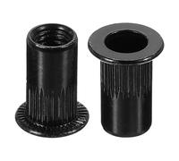 TA-VIGOR 60pcs M5 Knurled Rivet Nuts, Carbon Steel Flat Head Threaded Insert Rivnut Kit Zinc-plated for Metal Plate, Wood, Plastic, Fiberglass