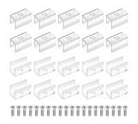 TA-VIGOR 60Pcs Rope Light Mounting Brackets, LED Strip Light Clips Wall Channel Mounting Fixing Clamps Holder Accessories with Screws for 8mm Neon RGB Light Cable Ribbon, Clear