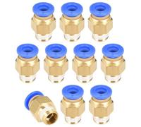 TA-VIGOR 6mm Pneumatic Push to Connect Fittings, G1/8 Male Thread Quick Connect Straight Coupler, Air Line Push Fit Connectors for Pneumatic Systems and Air Compressors, 10Pcs