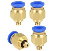 TA-VIGOR 6mm Pneumatic Push to Connect Fittings, M5 Male Thread Quick Connect Straight Coupler, Air Line Push Fit Connectors for Pneumatic Systems and Air Compressors, 4Pcs