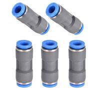 TA-VIGOR 6mm Straight Push Connectors, Pneumatic Connectors PE Tube Quick Connector, Straight Union Push Plastic Air Fitting, Quick Release Coupler for Air Compressor and Vacuum System, 5Pcs