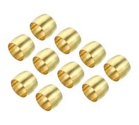 TA-VIGOR 6mm Tube OD Brass Compression Sleeves Ferrules, 25PCS Brass Ferrule Fittings Compression Pipe Fitting, Olives Assortment Kit for Oil Water Air Pipe