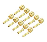 TA-VIGOR 6mm Tube OD Compression Sleeves and Ferrules, 20PCS Brass Compression Insert & Ferrule Fitting Assortment Kit for Oil Water Air Pipe