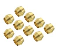 TA-VIGOR 6mm Tube OD Compression Sleeves Ferrules, 25PCS Brass Ferrule Fitting Brass Compression Fitting, Olives Assortment Kit for Oil Water Air Pipe