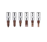 TA-VIGOR 6Pcs 1/4" Drive x PH1-PH3, FD4-FD7 Key Socket Set, Premium S2 Steel Bits, 38mm Length Bit with Hex Shank Power Drill Adapter (for Hand Use Only)