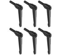 TA-VIGOR 6Pcs Adjustable Clamping Lever Handles, M10 x 25mm Locking Quick Release Push Button Ratchet Screw Knobs, Aluminum Alloy Male Thread Stud Bolts Handle for Machinery & Equipment