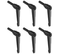 TA-VIGOR 6Pcs Adjustable Clamping Lever Handles, M10 x 32mm Locking Quick Release Push Button Ratchet Screw Knobs, Aluminum Alloy Male Thread Stud Bolts Handle for Machinery & Equipment