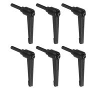 TA-VIGOR 6Pcs Adjustable Clamping Lever Handles, M6 x 20mm Locking Quick Release Push Button Ratchet Screw Knobs, Aluminum Alloy Male Thread Stud Bolts Handle for Machinery & Equipment