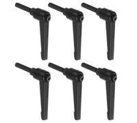 TA-VIGOR 6Pcs Adjustable Clamping Lever Handles, M6 x 25mm Locking Quick Release Push Button Ratchet Screw Knobs, Aluminum Alloy Male Thread Stud Bolts Handle for Machinery & Equipment