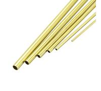 TA-VIGOR 6Pcs Brass Round Tube, OD 0.2mm Wall Thickness 300mm Length High Strength Seamless Straight Pipe Tubing for DIY Crafts Gardening Hobby Model
