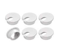 TA-VIGOR 6Pcs Desk Cable Hole Cover, 1.38Inch/35mm ABS Wire Grommet, U-Shaped Cord Organizer for Office and Computer Desks, Black