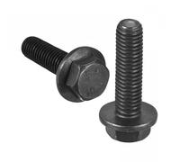 TA-VIGOR 6Pcs M10 x 35mm Hex Flange Bolts, 10.9 Grade Carbon Steel Hex Head Screws, Flanged Hexagon Bolts for Construction, Machine Tools, and DIY Projects Black