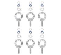 TA-VIGOR 6Pcs M3 x 9mm Lifting Long Eye Bolt, 304 Stainless Steel Wall Expansion Anchor Bolts, Masonry Concrete Screws Shoulder Eyebolt Lifting Ring with Nuts Washers for Hanging Hammock Article