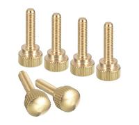TA-VIGOR 6pcs M4x16mm Knurled Thumb Screws Bolts, Brass Knurled Thumbscrew with Shoulder Grip Knob Fasteners for Home, Server Panels, 3D Printers, Machinery & DIY