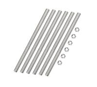 TA-VIGOR 6Pcs M5 x 300mm Fully Threaded Rod, 304 Stainless Steel Studding Rod Bar, Right Hand Threads Rods with 6Pcs Hex Nuts for Anchor Bolts, Clamps, Hangers and U-Bolts