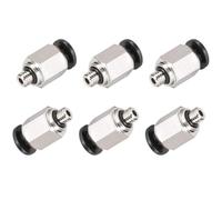 TA-VIGOR 6Pcs M5 x 4mm Push to Connect Pneumatic Fittings, Straight Quick Connect Air Line Fittings Push in Pneumatic Connectors for PE PU Nylon Tubing Pneumatic Quick Joint Adapter