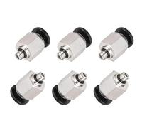 TA-VIGOR 6Pcs M5 x 6mm Push to Connect Pneumatic Fittings, Straight Quick Connect Air Line Fittings Push in Pneumatic Connectors for PE PU Nylon Tubing Pneumatic Quick Joint Adapter