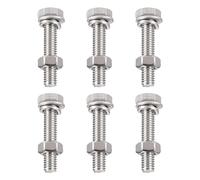TA-VIGOR 6Pcs M6 x 30mm Hex Head Screws Bolts, Nuts, Flat & Lock Washers Kits, Fully Thread Hexagon Bolts, High Tensile Cap Screws for Metal Work, Automotive Machinery, Bike Motorcycles Repair