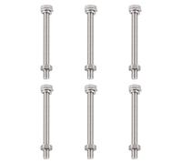 TA-VIGOR 6Pcs M6 x 70mm Hex Head Screws Bolts, Nuts, Flat & Lock Washers Kits, Fully Thread Hexagon Bolts, High Tensile Cap Screws for Metal Work, Automotive Machinery, Bike Motorcycles Repair