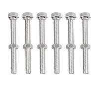 TA-VIGOR 6Pcs M8 x 75mm Hex Head Screws Bolts, Nuts, Flat & Lock Washers Kits, Fully Thread Hexagon Bolts, High Tensile Cap Screws for Metal Work, Automotive Machinery, Bike Motorcycles Repair