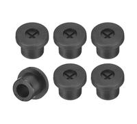 TA-VIGOR 6Pcs Rubber Desk Cable Grommet, 3/8 Inch (10mm) Flexible Cable Hole Cover for Office Desk & Worktops, Quiet Wire Organiser with Tight Fit Cable Port - Black