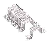 TA-VIGOR 6Pcs U Shaped Connector Bracket, 35mm x 35mm Stainless Steel Bracket Stainless Steel Pipe Clamp, Heavy Duty Conduit Clamps for Door Closed Bar Holder Strut, Pipe Tube Wire Fixing