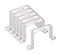 TA-VIGOR 6Pcs U Shaped Connector Bracket, 80mm x 80mm Stainless Steel Bracket Stainless Steel Pipe Clamp, Heavy Duty Conduit Clamps for Door Closed Bar Holder Strut, Pipe Tube Wire Fixing