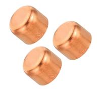 TA-VIGOR 7/8" ID Copper Pipe End Cap, 3PCS Copper Fitting Cap Sweat Plug Solder Connection for Water Pipe Plumbing HVAC Air Conditioner