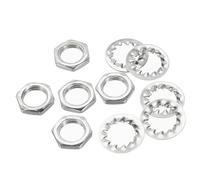 TA-VIGOR 80Pcs Lamp Tube Threaded Lock Nuts with Washers M10 Screw Thread Hex Fasteners for Chandelier Ceiling Light Repair Assembly DIY Hardware
