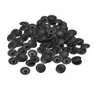 TA-VIGOR 80Pcs Screw Cap Covers, 11.8 x 3.3mm Plastic Screw Decorative Caps Cross Head Clip On Covers for Phillips Cam Lock Nut Self-Tapping Screw, Black