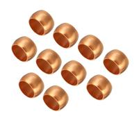 TA-VIGOR 8mm Tube OD Compression Sleeves Ferrules, 10PCS Copper Ferrule Fitting Brass Compression Fittings, Copper Olives Assortment Kit for Oil Water Air Pipe
