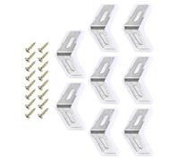 TA-VIGOR 8pcs 28x17.5x28mm 90 Degree Plastic Corner Braces Support, ABS L Shape Right Angle Shelf Brackets with Screws for Furniture Repairing, Cabinets, Bookshelves & DIY, White