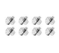 TA-VIGOR 8pcs 4-8mm Glass Shelf Clamp Pegs, Zinc Alloy Shelf Support Brackets Clip Shaft Mount for Thick Glass/Acrylic/Wood (with White Screw)