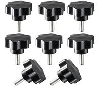 TA-VIGOR 8Pcs Clamping Screw Knob Star Shaped M8 x 25mm, 32mm Dia Plum Hex Shaped Plastic Head Clamping Knob Male Thread Grips