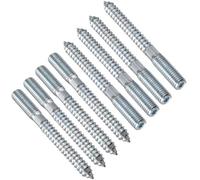 TA-VIGOR 8Pcs Double Headed Bolts Dowels, M10*100mm Double Ended Screws, Metal Screw Dowels Hanger Bolts for Woodworking Connector Joining Furniture Legs Professional Carpenters DIY