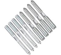 TA-VIGOR 8Pcs Double Headed Bolts Dowels, M8 x 110mm Double Ended Screws, Metal Screw Dowels Hanger Bolts for Woodworking Connector Joining Furniture Legs Professional Carpenters DIY