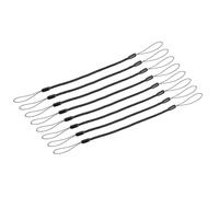 TA-VIGOR 8Pcs Elastic Tether Lanyard, 3.7mm Dia x 150mm Retractable Spring Coil Strap Anti-Lose Pen Leash, Plastic Stylus Tether Cord for Drawing Pen to Tablet or Touchscreen Device, Black