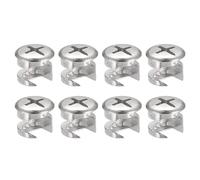 TA-VIGOR 8Pcs Furniture Connecter Cam Lock Nuts Fittings, 13mm x 11mm Screw Eccentric Fasteners for Cabinet Drawer Dresser Wardrobe Furniture Panel Connecting, Silver